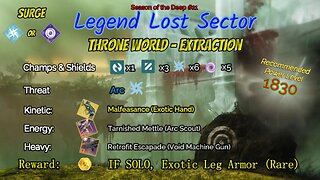 Destiny 2 Legend Lost Sector: Throne World - Extraction on my Strand Warlock 7-11-23