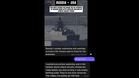 Once Again All Russian Warship footage coming out of Cuba are Deepfakes by the Deep State