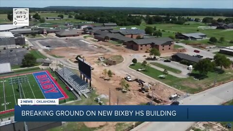 Breaking ground on constructing the new Bixby HS building