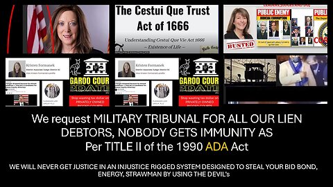 WE REQUEST MIITARY TRIBUNALS- NOBODY GETS IMMUNITY ESPECIALLY THE CORRUPT USA JUDGES AND ATTORNEYS