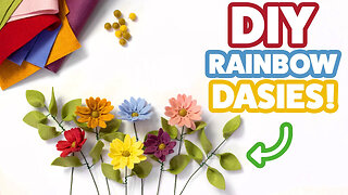 How to make Rainbow Daisies Felt Flowers - Part 1 - DIY Felt Flower Daisy Bouquet
