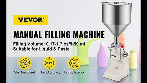 VEVOR 5-50 ML Adjustable Manual Liquid Filling Machine 10L