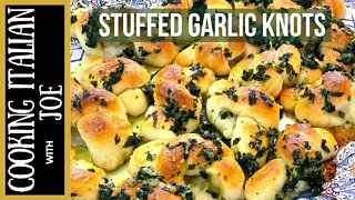 Garlic Knots Stuffed with Cheese | Cooking Italian with Joe