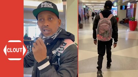 Gillie Da King Gets Mad At His Wife Forcing Him To Carry Their French Bulldog Puppy In Pink Backpack