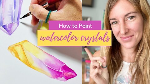 How to Paint Watercolor Crystals ˚*•̩̩͙✩•̩̩͙*˚＊·̩̩̥͙