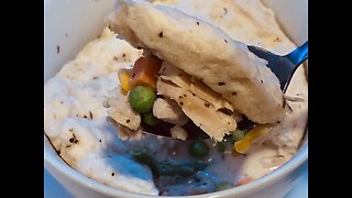 3 Minute Microwave Chicken Pot Pie !!!!