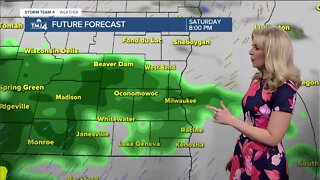 On and off rain continues Saturday