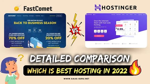 Fastcomet vs Hostinger Comparison | Which #1 is Best Hosting in 2022 !