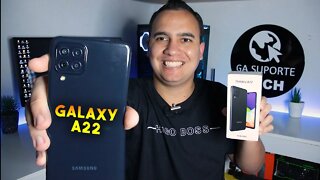 Galaxy A22, o MELHOR CUSTO BENEFÍCIO com TELA DE 90 Hz? | Unboxing e Impressões