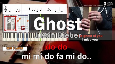 Ghost Justin Bieber Notas Flauta Acordes Piano Cifra Guitarra Partitura Ed Musical Jose Galvao SVG