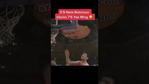 Nate Robinson (5'9) Blocked Yao Ming (7'6)