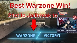 Best Warzone Win: 21st to Jailbreak to Win! | Call of Duty: Call of Duty: Cold War/Warzone #shorts