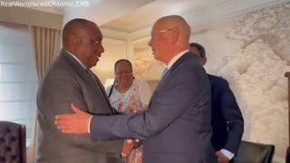 South African President Ramaphosa Meets With Klaus Schwab In New York