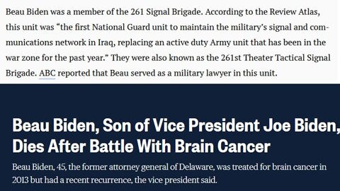 Biden's Bronze B.S. Piles Higher - Legendary Lawyer 'War Hero' Son Beau Now KIA in Iraq