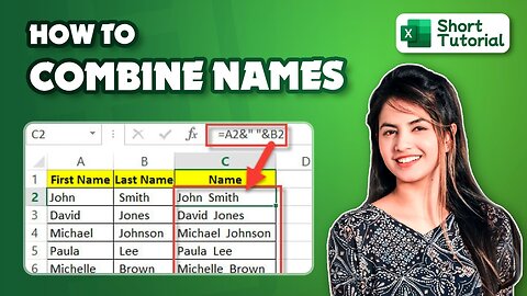 How to combine names in Excel