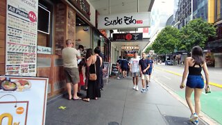 The Brisbane Central Business District on Saturday