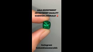 3.65 carat Example of the highest quality for emerald loose cushion cut triple AAA Vivid dark green