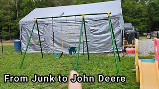 Cannon Farm - Free Swing Set gets John Deere Makeover