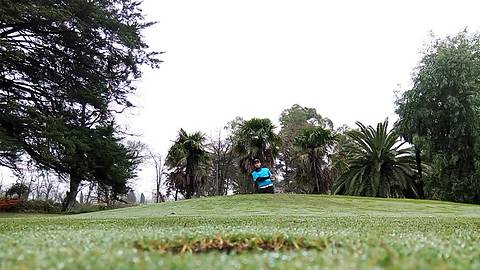 Golfer sinks bunker shot two times in a row