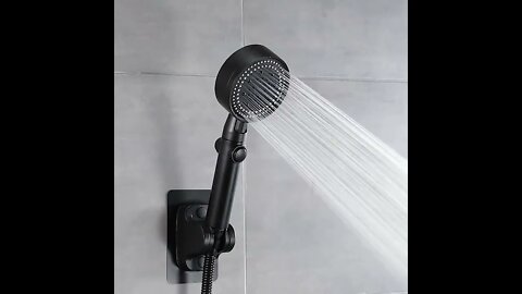 Shower Head Water Saving Black 5 Mode Adjustable High Pressure Shower One-key Stop Water Massage