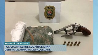 Apreensão em Ipatinga: Polícia apreende Cocaína e Arma dentro de armário de Faculdade.