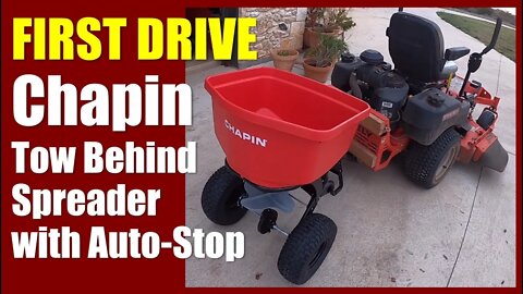 FIRST DRIVE Chapin Lawn Fertilizer Tow Behind Spreader with Auto-Stop 8620B ✅