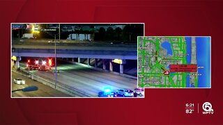 Fatal crash closes all southbound lanes on I-95 at Okeechobee Blvd.