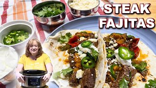 Crockpot STEAK FAJITAS How To Make Slow Cooker Mexican Flavored Meal