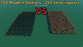 250 Modern Soldiers Versus 250 Velociraptors || Ultimate Epic Battle Simulator