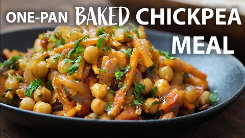ONE PAN (Baked) CHICKPEA RECIPE | Vegetarian and Vegan Meals Idea | Chickpea recipes