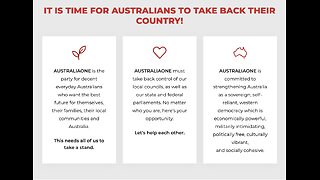 AUSTRALIA ONE, A FAKE POLITICAL PARTY -- Social Media Channel, Nothing More