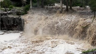 (04/28/2024) TONKAWA FALLS IN FLOOD STAGE, CRAWFORD TX