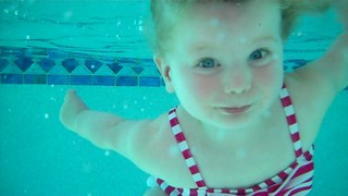 Talented Toddler Swims And Floats In Pool