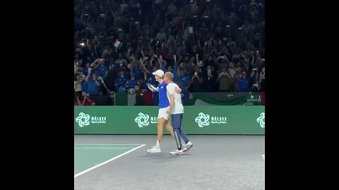 Jannik Sinner Court Level Match Point To Clinch Davis Cup