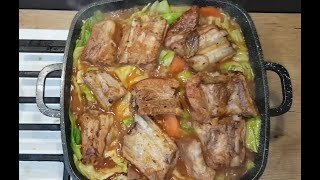 RIBS STEWED ON SWEET CABBAGE SUPER FAMILY DINNER