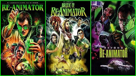 Lovecraft's RE-ANIMATOR TRILOGY Re-Animator 1985 Bride of Re-Animator 1989 Beyond Re-Animator 2003 Trailer (Movies in W/S & HD on this channel)