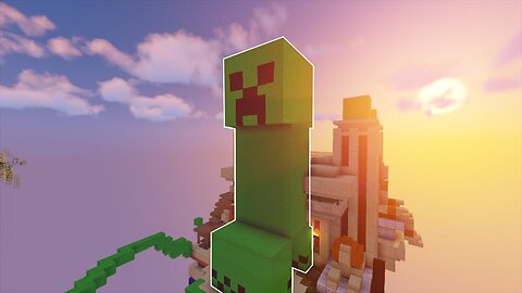 Building a Large Creeper in Hypixel Bedwars