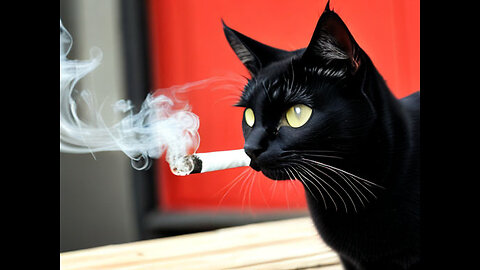 Cat and cigarette