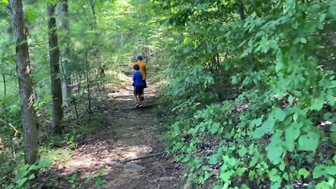 Grandpa and grandsons - Walk With Us in the Andrew Jackson State Park south of Charlotte, NC in SC.