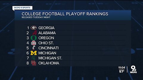 Cincinnati moves to No. 5 in College Football Playoff rankings