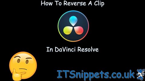 How To Reverse A Clip In DaVinci Resolve (@youtube, @ytcreators)
