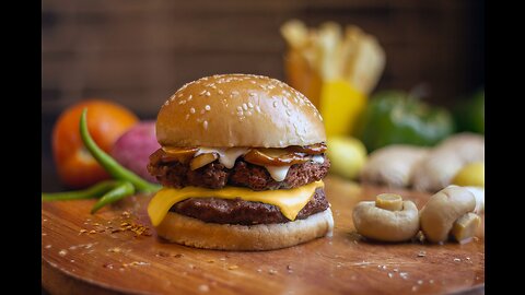 Mushroom Swiss Burger -Mushroom Swiss Burger Recipe at home - Ghar Per Bohat asaan jhatpat sa Burger