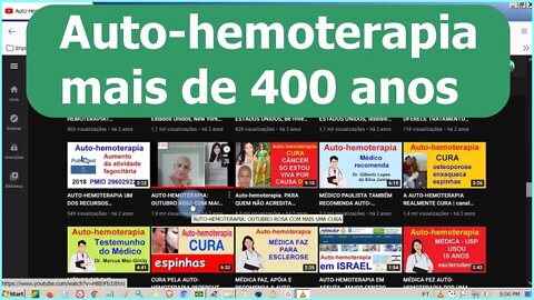 Auto-hemoterapia tem mais de 400 anos e OUTROS relatos de pessoas que se beneficiaram pela terapia