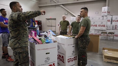 U.S. Marine Reservists assigned to the Savannah Toys for Tots 2022