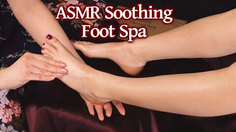 ASMR Foot Spa Soothing Massage w/ Whispers, Lotion, TheraFlow Massager, Foot Pain Relief, Feet
