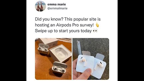 Free Gift AirPods Pro after a simple survey