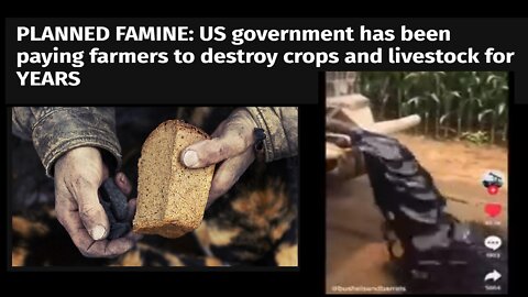 US Farmers Payed/Forced To Destroy Crops & Oil Ordered Dumped-Destroyed