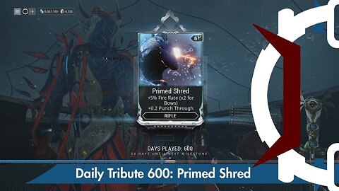Warframe Daily Tribute 600 - Primed Shred + 6x75 Platinum Giveaway