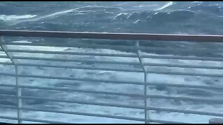 Passengers on the UK cruise ship 'Spirit of Discovery' caught in a storm where people were flying