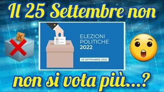 Le elezioni slitteranno al 25 Novembre? Ecco perché!